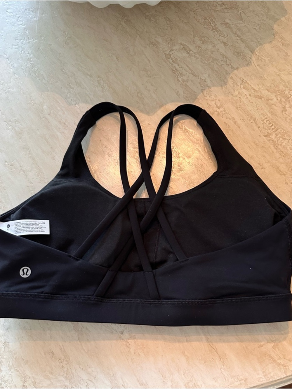Black lululemon Energy Bra; Size 12; brand new with tags. Perfect condition.